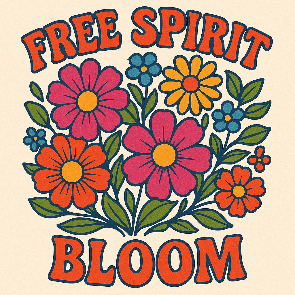Free Spirit Bloom Tee with vibrant floral design