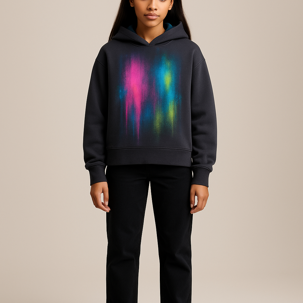 Neon Reverie modelled by Dana — front view