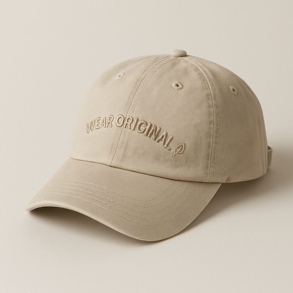 Heritage Dad Cap with original embroidered wordmark and emblem