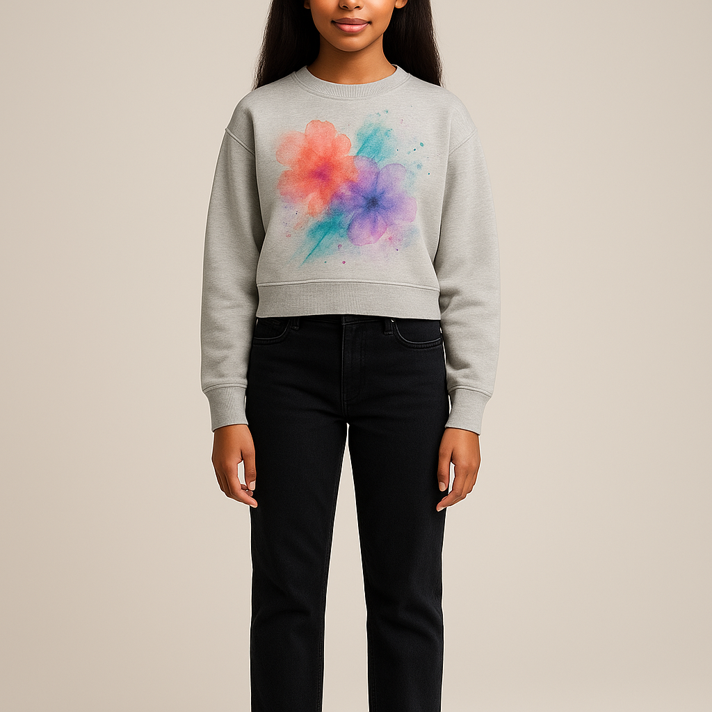 Watercolor Static modelled by Dana — front view