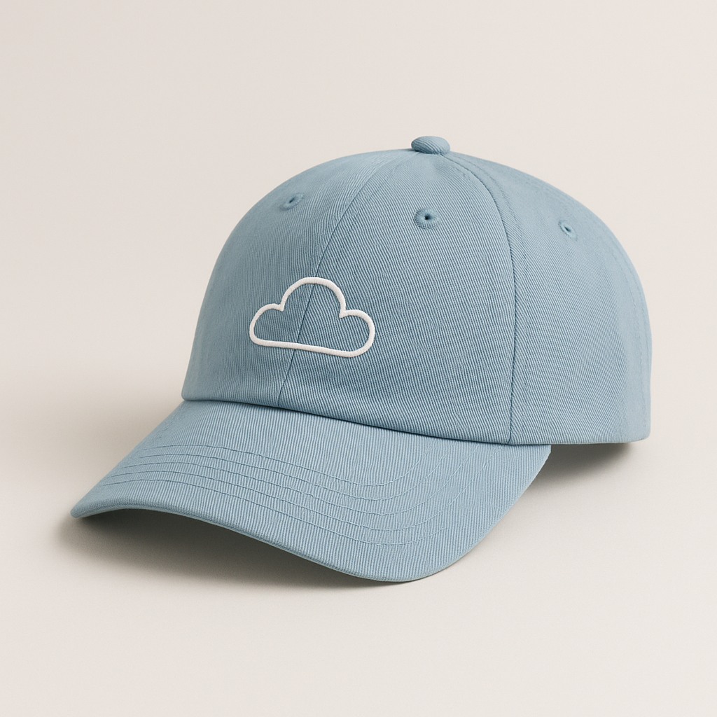 Cloudline Low-Profile Cap with original minimalist cloud motif