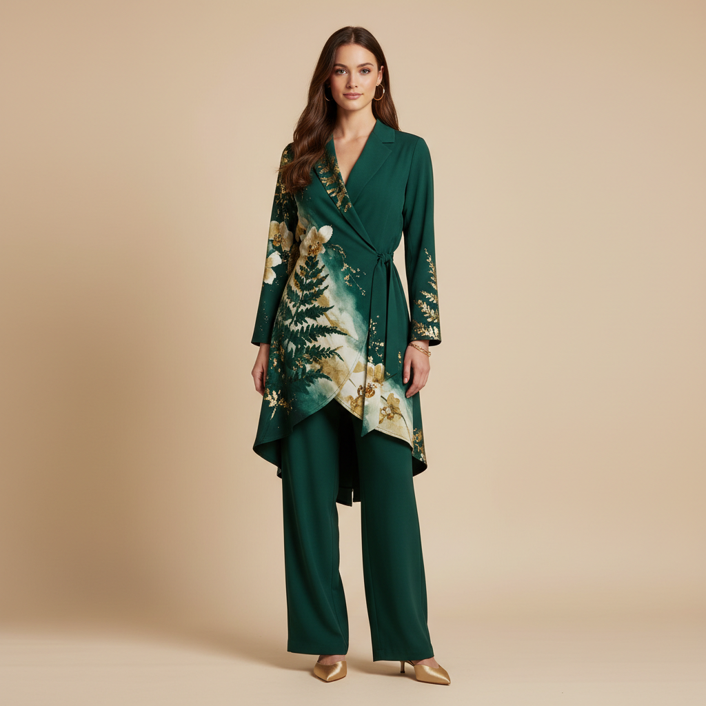 Verdant Reverie modelled by Cindy — front view