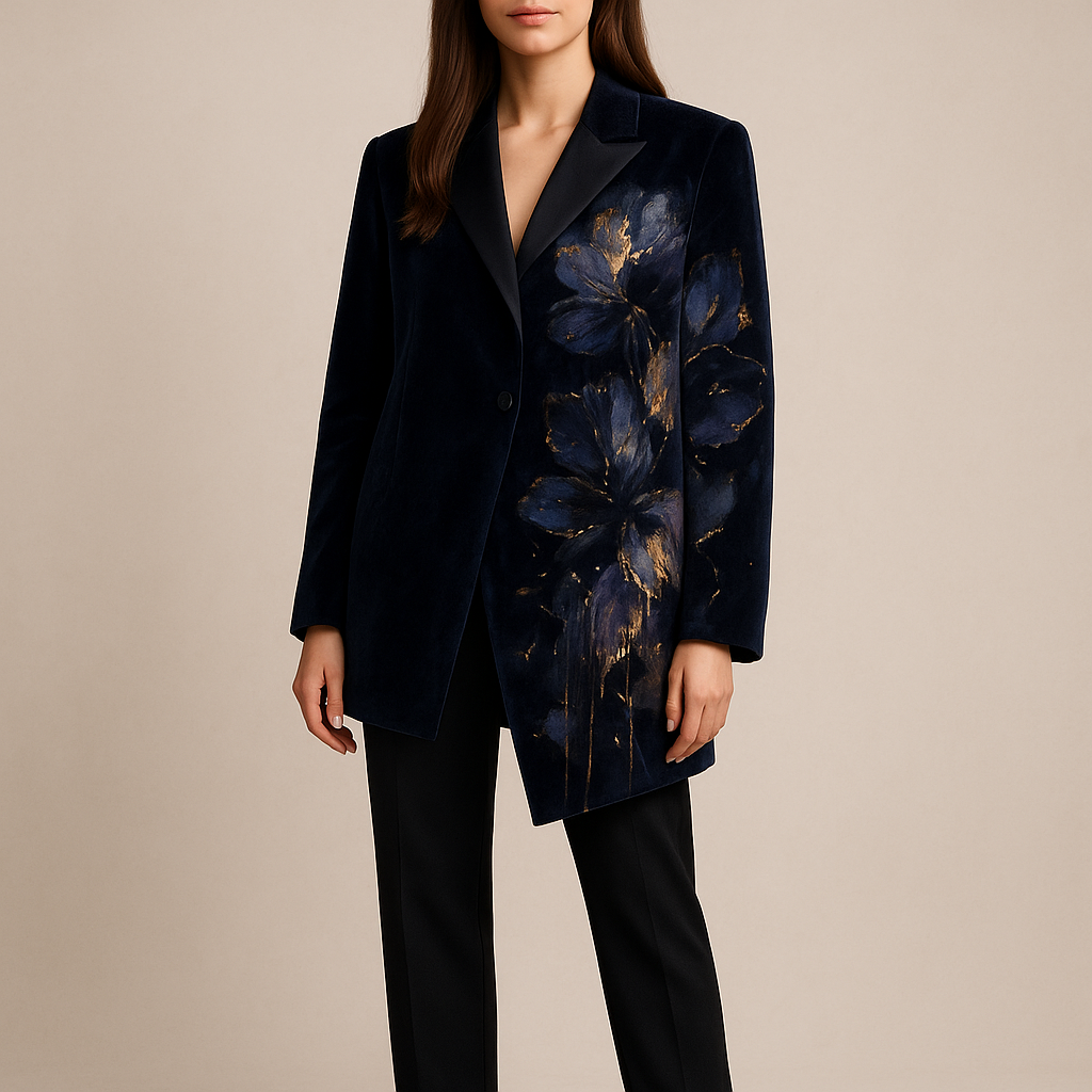 Nocturne Bloom modelled by Cindy — front view